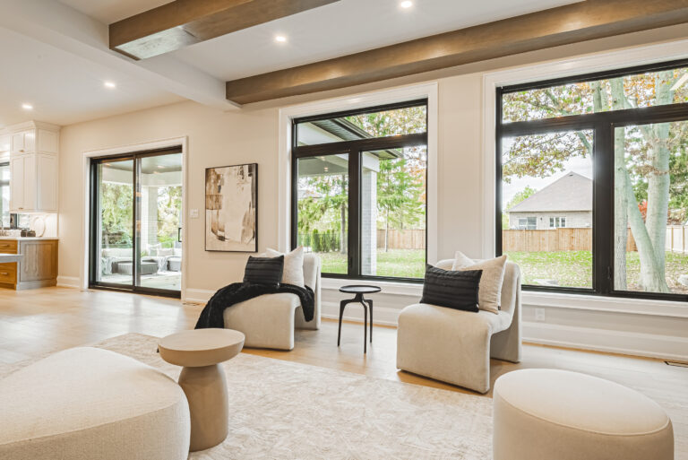 9. Custom Wood Beems in the Family Room